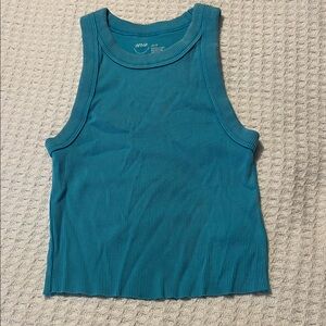 Aerie Turquoise Ribbed Tank Top